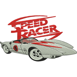 Embroidery Design Contoured Racing Car Speed