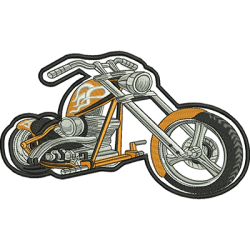 Diseño Para Bordado Motocicleta Con Contorno