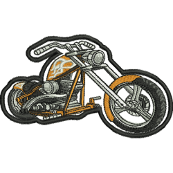 Embroidery Design Contoured Motorcycle 2
