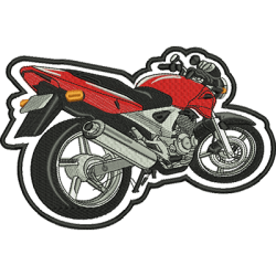 Embroidery Design Large Contoured Motorcycle