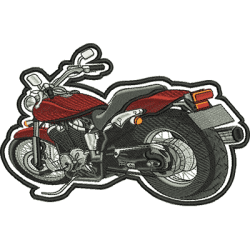 Diseño Para Bordado Motocicleta Contorneada