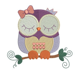 Embroidery Design Owl In Twig 3