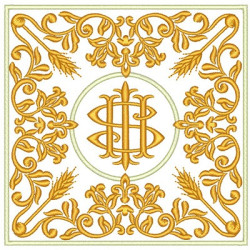 Diseño Para Bordado Conjunto Ornamentos Litúrgicos Ihs 89