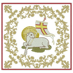 5 EMBROIDERED ALTAR CLOTHS LAMB 94