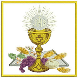Diseño Para Bordado Conjunto Ornamentos Litúrgicos Comunión 99