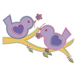 Embroidery Design Birdie 5 Applied