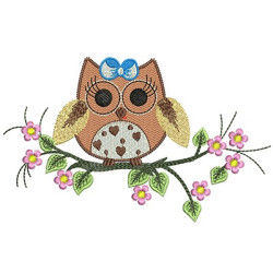 Embroidery Design Owl 1 Applied