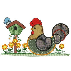 Embroidery Design Chicken With 6 Applications