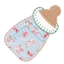 Embroidery Design Baby Bottle Applied