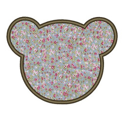 Embroidery Design Head Bear Applied