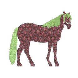 Embroidery Design Horse Applied