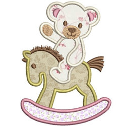 Embroidery Design Teddy On Horse  3 Applied