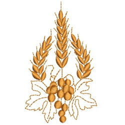 Embroidery Design Wheat & Grapes 9 Cm