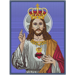 Embroidery Design King Christ Applique In Tissue