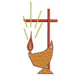 Diseño Para Bordado Lámpara Y Cruz