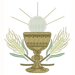 Diseño Para Bordado Caliz Com Hostia Consagrada 10 Cm
