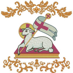 Embroidery Design Damask Lamb 20 Cm