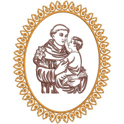 Diseño Para Bordado Medalla De San Antonio 15 Cm