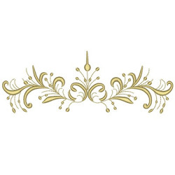 Matriz De Bordado Floral Dourado 20 Cm