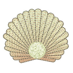 Embroidery Design  Shell With Pearl 7 Cm