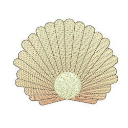 Embroidery Design Shell With Pearl 12 Cm