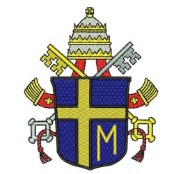 Embroidery Design Shield Of The Papa 8,5 Cm