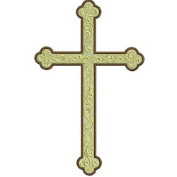 Diseño Para Bordado Cruz Adornada De 28 Cm