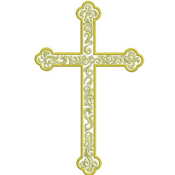 Diseño Para Bordado Cruz Adornada De 28 Cm Contorneada