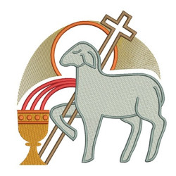 Embroidery Design Lamb With Chalice 20 Cm