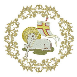 Embroidery Design  Lamb In Frame