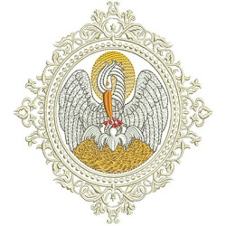 Embroidery Design Frame Pelican Provenzal