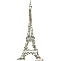 Diseño Para Bordado Torre Eifel 13 Cm