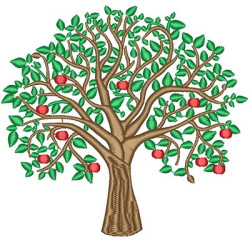 Embroidery Design Tree With Fruits