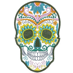 Embroidery Design Skull Mexican 9 Cm