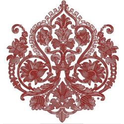 Embroidery Design Flower Damask 18 Cm