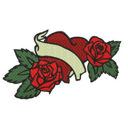 Embroidery Design Heart And Roses