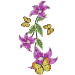 Diseño Para Bordado Flores Y Mariposas