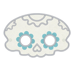 Embroidery Design Mexican Skull Mask Small