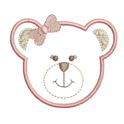 Embroidery Design Bear With Lace 5 Cm