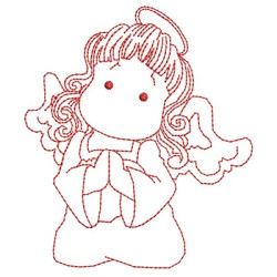 Embroidery Design Angel Redwork