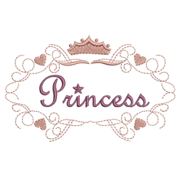 Embroidery Design Frame Princess