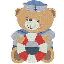 Embroidery Design Bear Sailor 14 Cm