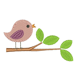 Embroidery Design Birdie On Twig 3