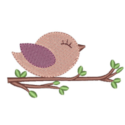 Embroidery Design Birdie On Twig 4