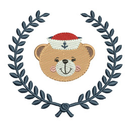 Embroidery Design Bear Female Sailor In Frame 10 Cm