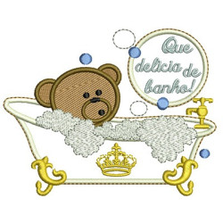 Embroidery Design Bear In Tub