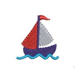 Embroidery Design Boat 3 Cm