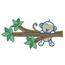 Embroidery Design Monkey 3 Applied