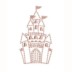 Embroidery Design Castle Redwork