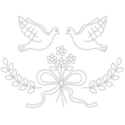 Embroidery Design Lovebirds 14 Cm